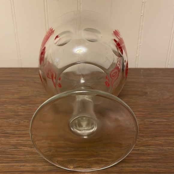 VINTAGE Pepsi Cola Soda Thumbprint Grip Goblet Red Print Logo Cup Glass - Picture 5 of 7